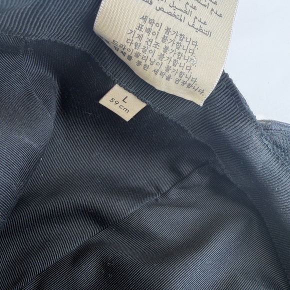 Gucci Classic Web Black Gg Monogram Baseball Cap Hat Large